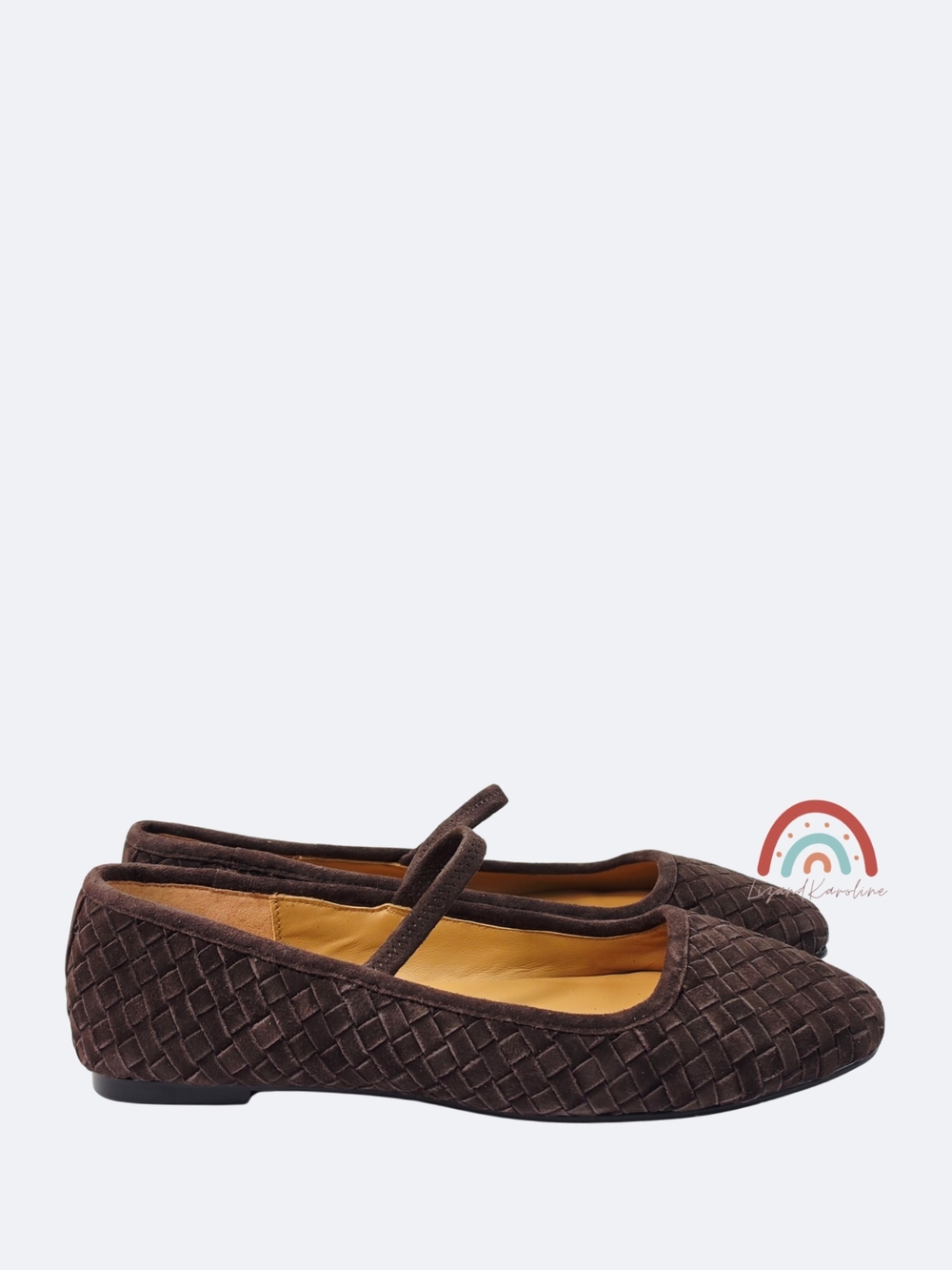 New! Madewell The Greta Ballet Flat in Woven Suede Dark Roast 9.5 - Picture 5 of 16